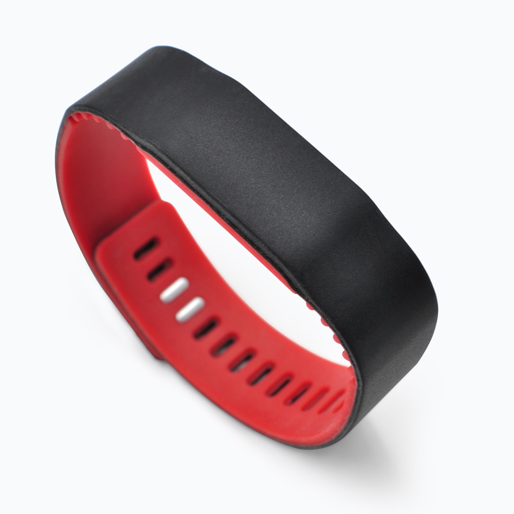 GJ18 RFID NFC Silicone Wristband Reusable Two-color Buckle Bracelets