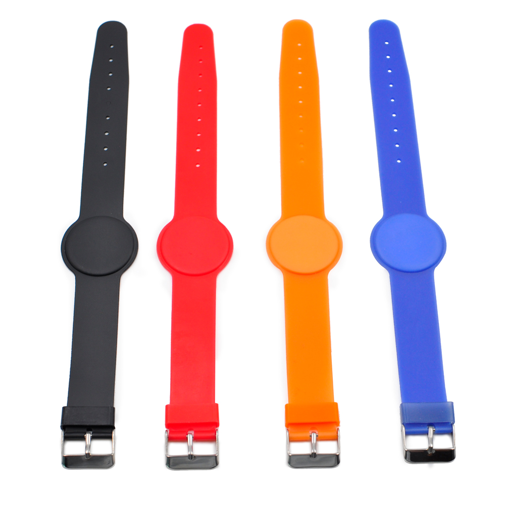 PVC02 RFID Soft PVC Wristband Adjustable Watch Button Bracelets