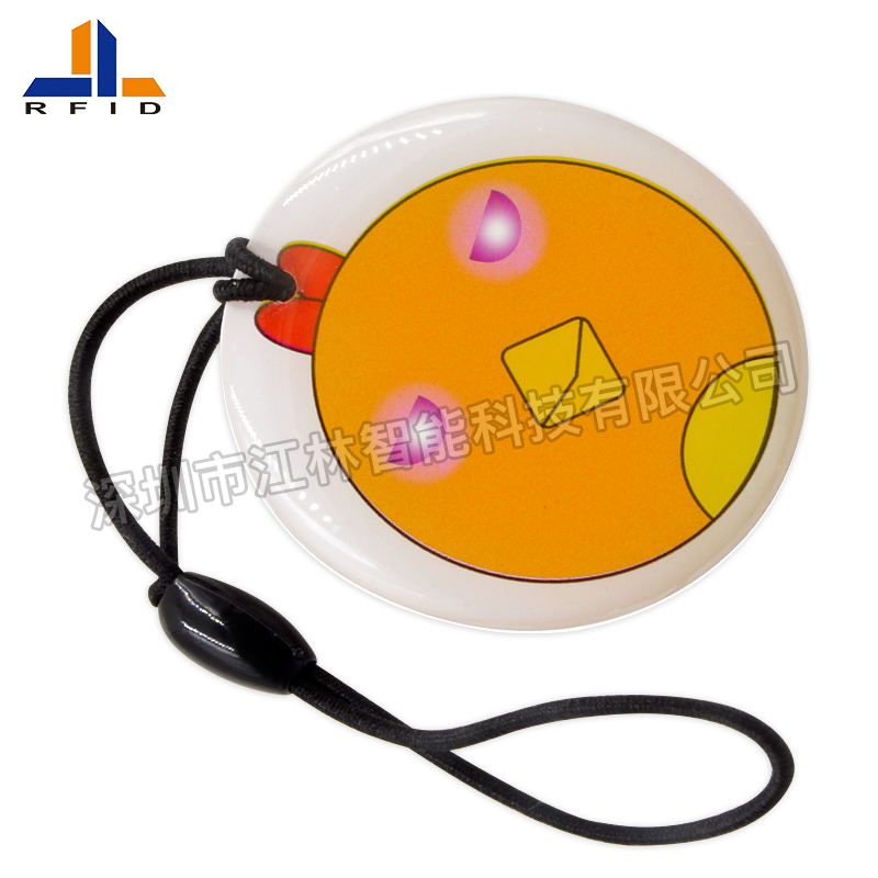 DJ10 RFID Epoxy Key fob with LED light NFC key chain key holder