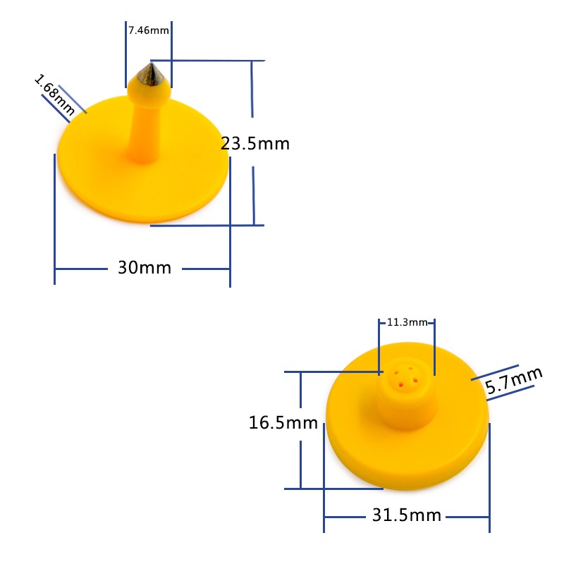 RFID LF EM4205 EM4305 ID Round Animal Ear Tags for Pig, cattle and sheep Ear Tags