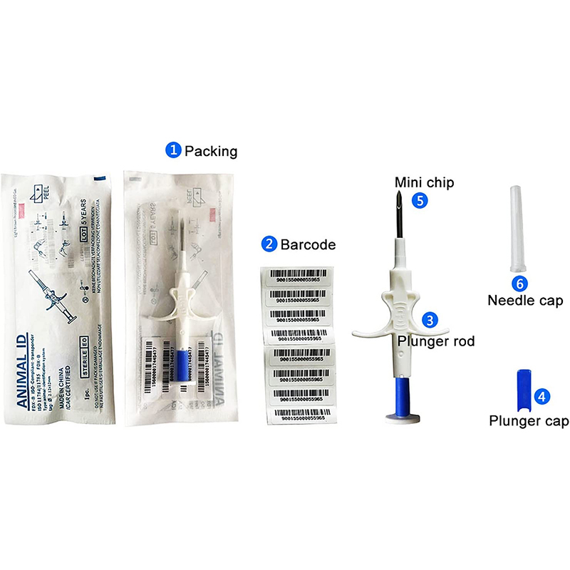 Universal Standard Pet Microchip, 134.2 KHZ Animal Identification Glass Microchip Tag with Syringe ISO 11784/11785 and FDX-B Standard