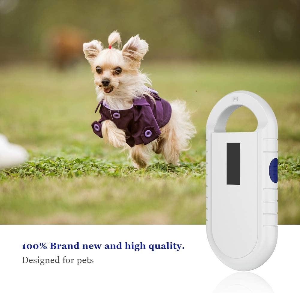 Pet Microchip Scanner, Handheld Animal Chip Reader Portable RFID Reader Supports for ISO 11784/11785, FDX-B and ID64 RFID