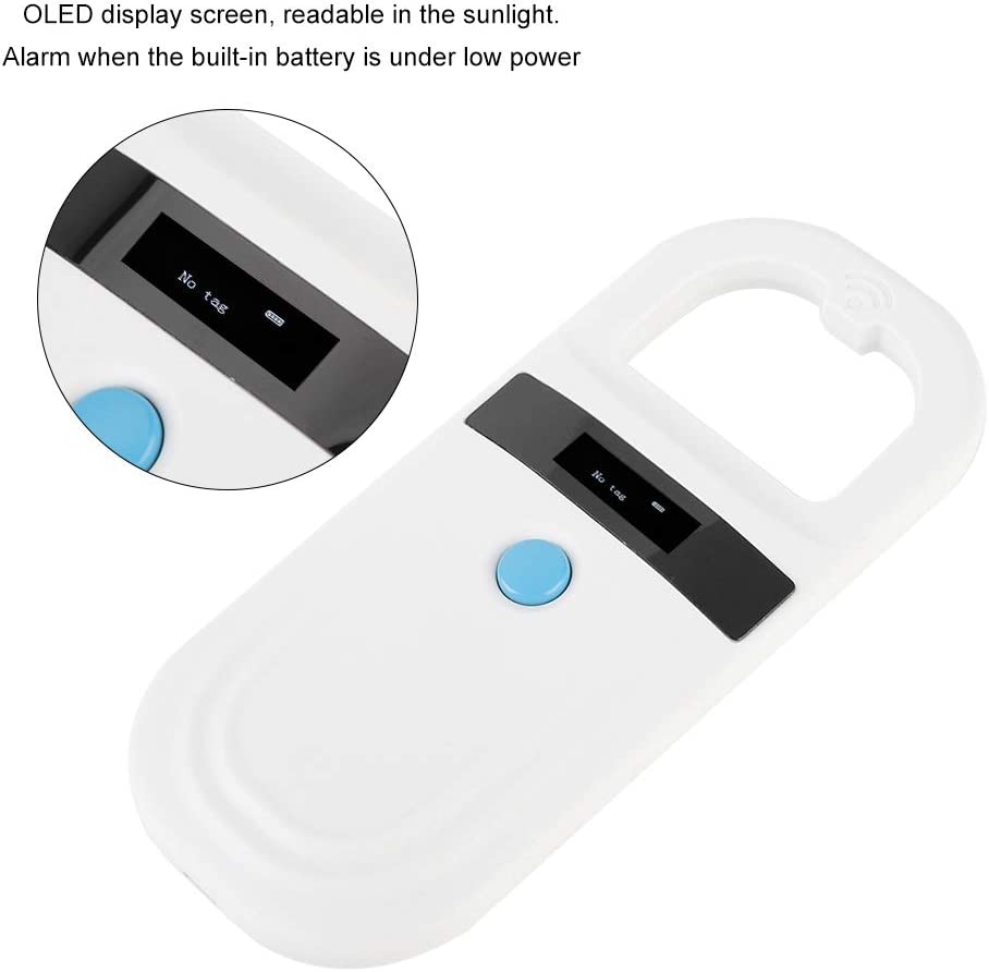 Animal Chip ID Scanner, Microchip Reader Scanner with OLED Display Screen, Supports FDXB (ISO11784 / 11785) for Management, Resource Management, etc